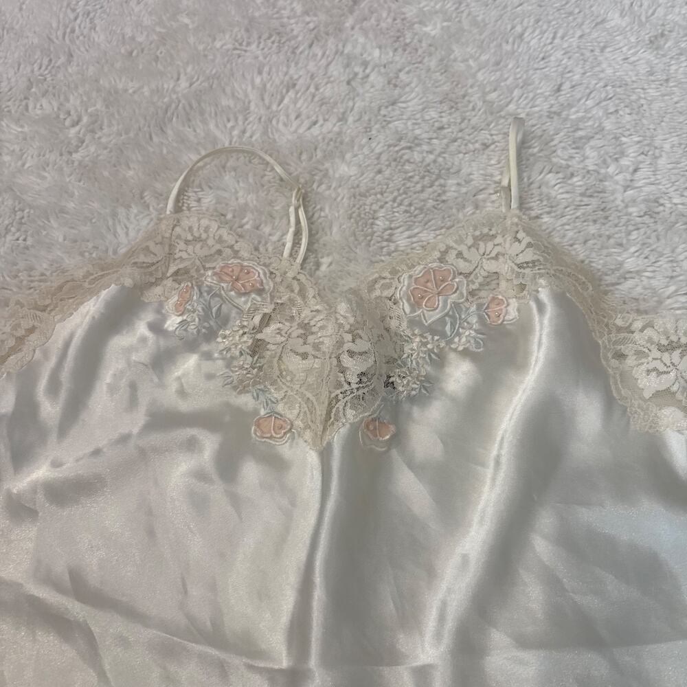 Vtg Val Mode Babydoll Sexy Lingerie Ivory Satin Lace M Cottage Core Soft Coquett - Picture 5 of 7